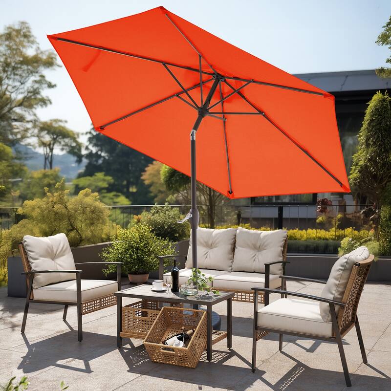 7.5-ft Patio Market Umbrella with UV-Risistance,Crank & Tilt
