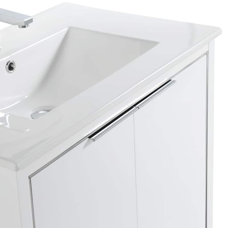 Fine Fixtures Opulence Collection Bathroom Vanity with White Ceramic Sink