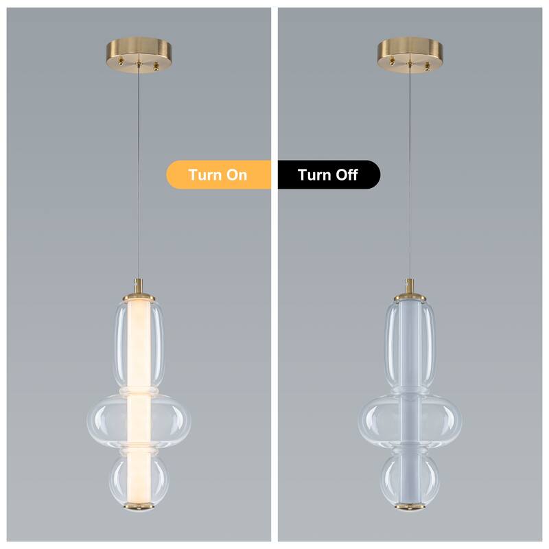 Starsky LED 3000K Tiered Clear Glass Pendant - Gold