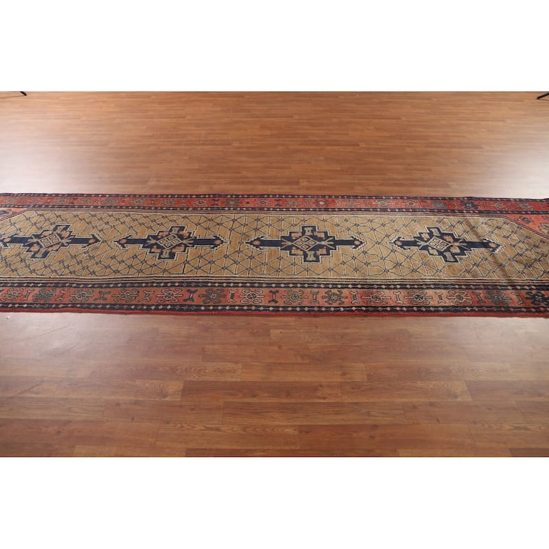 Koliaei Persian Vintage Runner Rug Hand-Knotted Wool Carpet - 3'5" x 12'5"