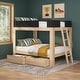 preview thumbnail 17 of 19, Mid-Century Modern Full over Full Bunk Bed with Storage Drawers Blonde/Black
