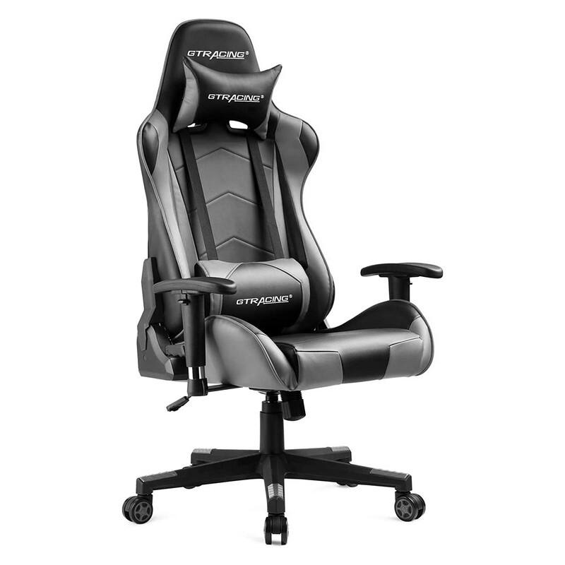 Lucklife Gaming Chair Racing Office Computer Ergonomic Video Game Chair with Headrest and Lumbar Pillow Esports Chair
