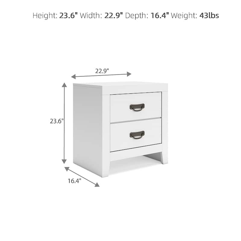 Signature Design by Ashley Binterglen White Nightstand