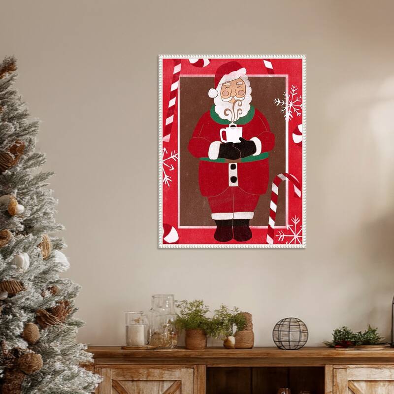 Cozy Cocoa Christmas II by June Erica Vess (23 x 30 in.), Framed Canvas Wall Art Print - Sylvie Beaded White