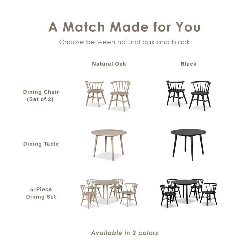 Furniture of America Galgary Mid-Century Modern 5-Piece Round Wooden Dining Table Set