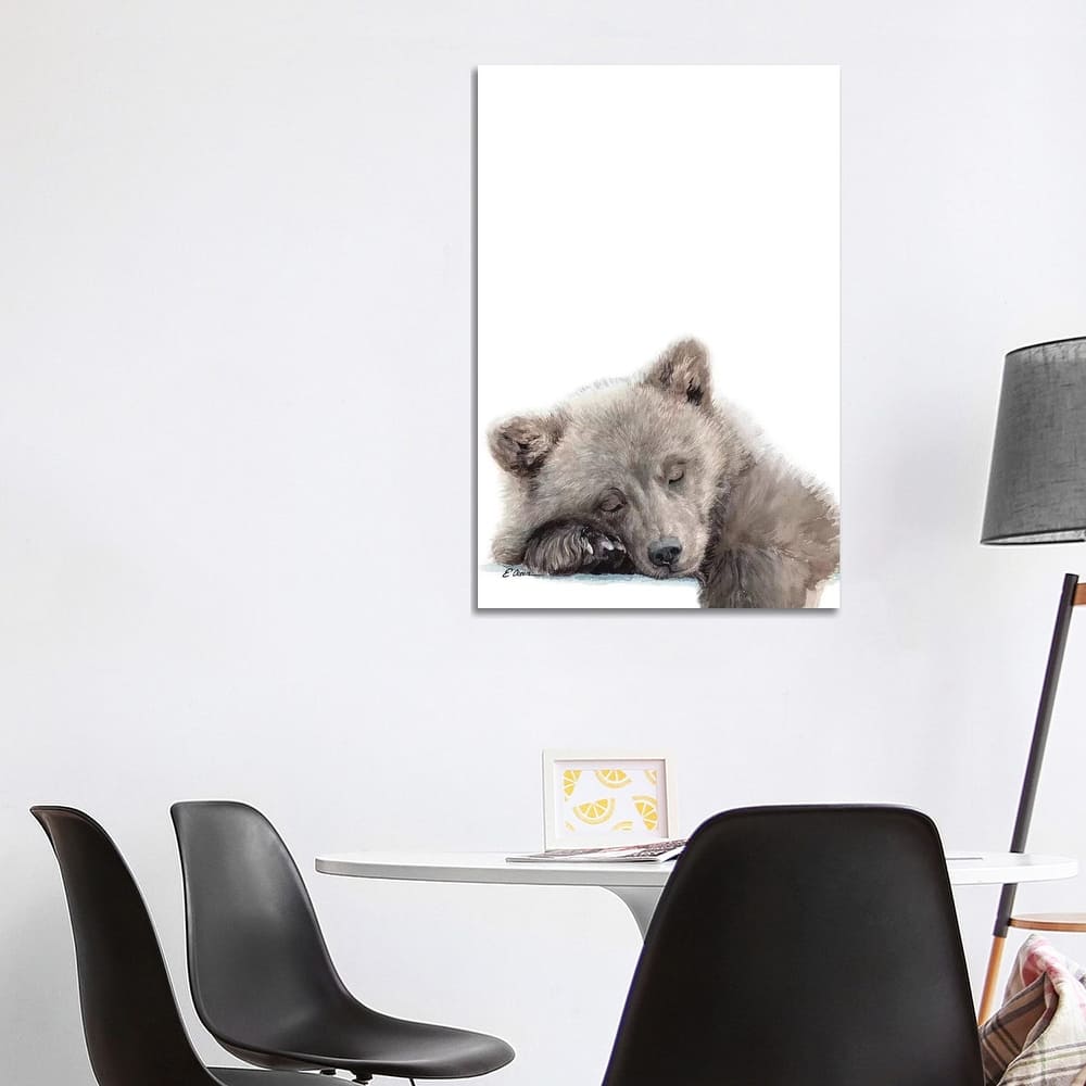 iCanvas "Woodland Sleeping Bear Cub" by Watercolor Luv Canvas Print
