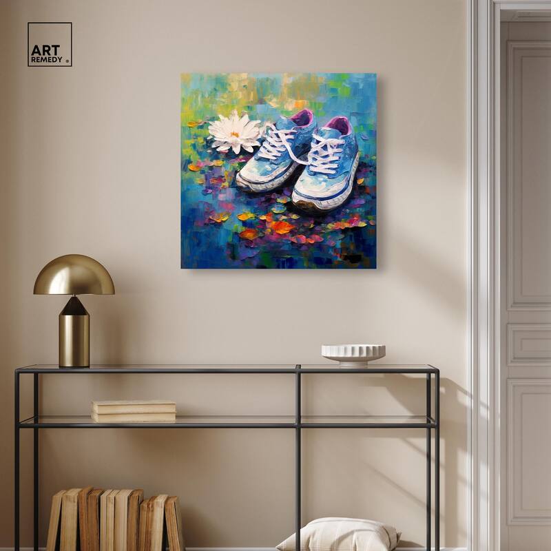 Lily Pad Sneakers Canvas by Art Remedy, Gallery Wrapped