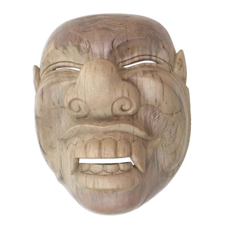 Novica Handmade Sidakarya Wood Mask