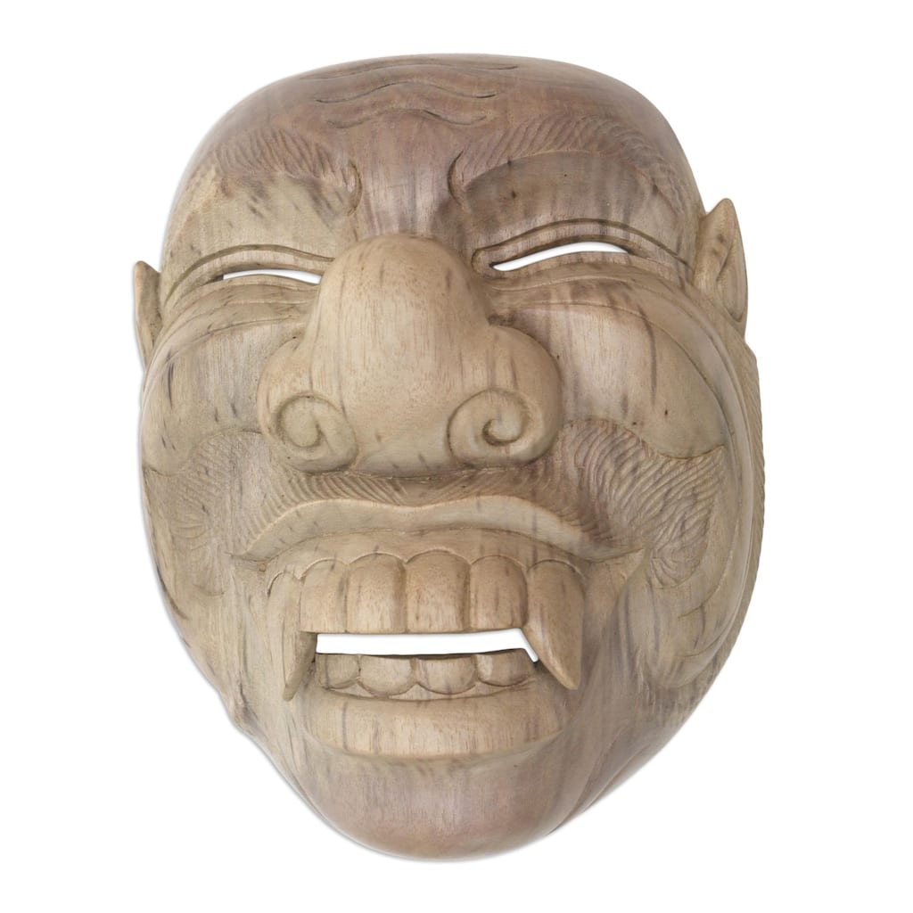 Novica Handmade Sidakarya Wood Mask