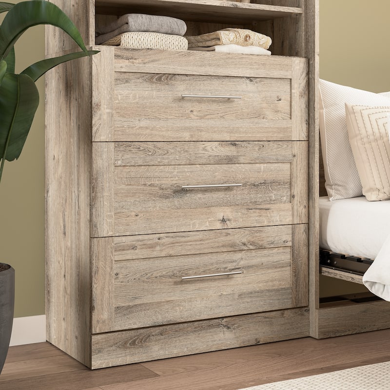 Pur 3 Drawer Set for Pur 36W Closet Organizer by Bestar - Rustic Brown