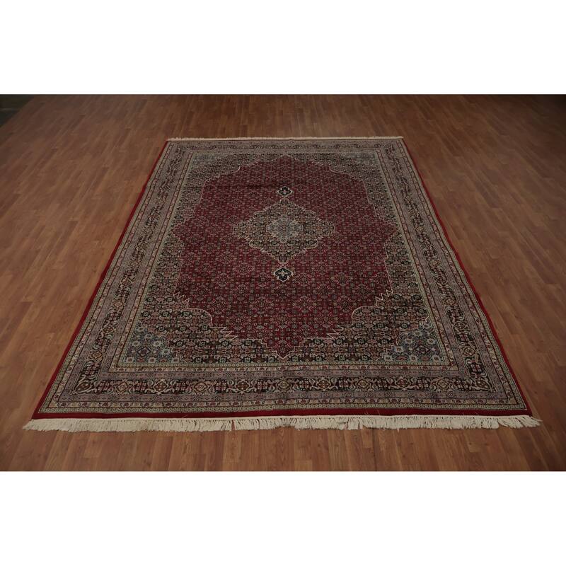 Hand Knotted Oriental 100% Wool Carpet Traditional Medallion Red Bidjar Area Rug - 11' 5'' X 8' 4''