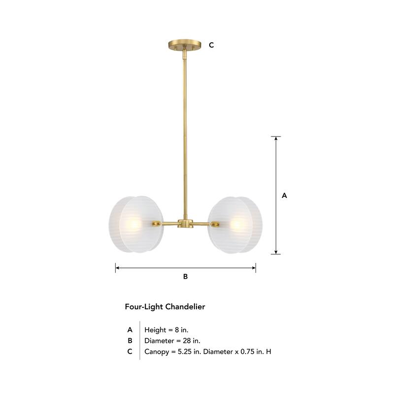 Sky Fall 4-Light Brushed Gold Contemporary Geometric Chandelier for Dining Rooms - 28