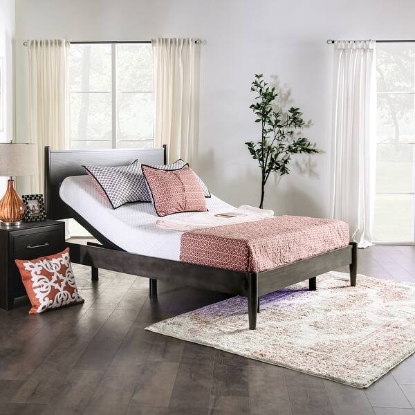 Alcostith Modern Black Adjustable Bed Frame with Battery Backup and USB