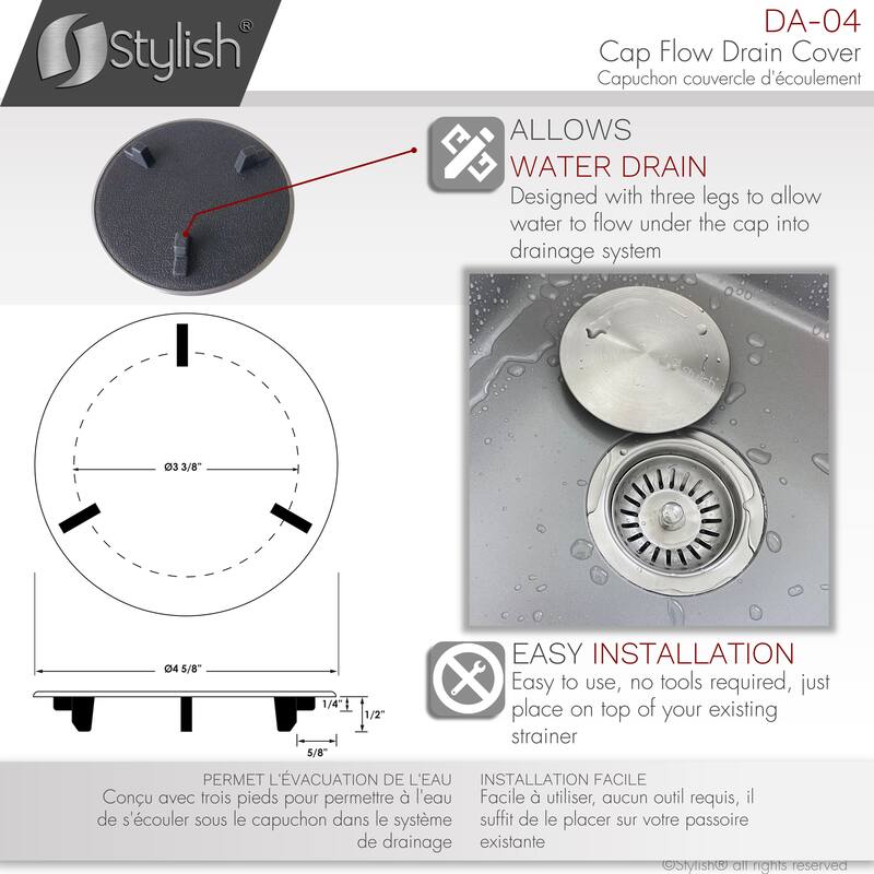 STYLISH CapFlow Drain Cover 3.5 inch Opening