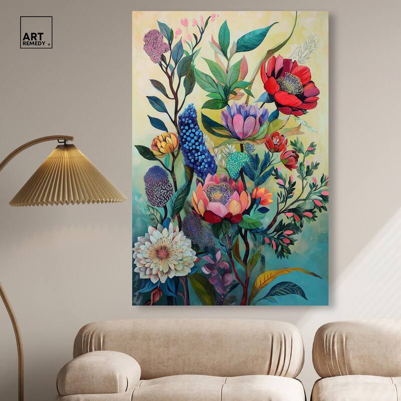 Exotic Bloom Medley II Canvas by Art Remedy, Gallery Wrapped