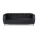 Bobran Modern Velvet 3-seat Sofa by Christopher Knight Home - 30.00" D x 83.25" W x 30.25" H - Black + Dark Brown