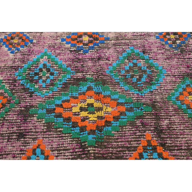 Antique Tribal Moroccan Oriental Wool Area Rug Handmade Foyer Carpet - 5'0" x 9'1"