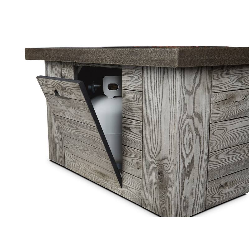 Forest Ridge 42" Gas Fire Table in Weathered Gray by Real Flame