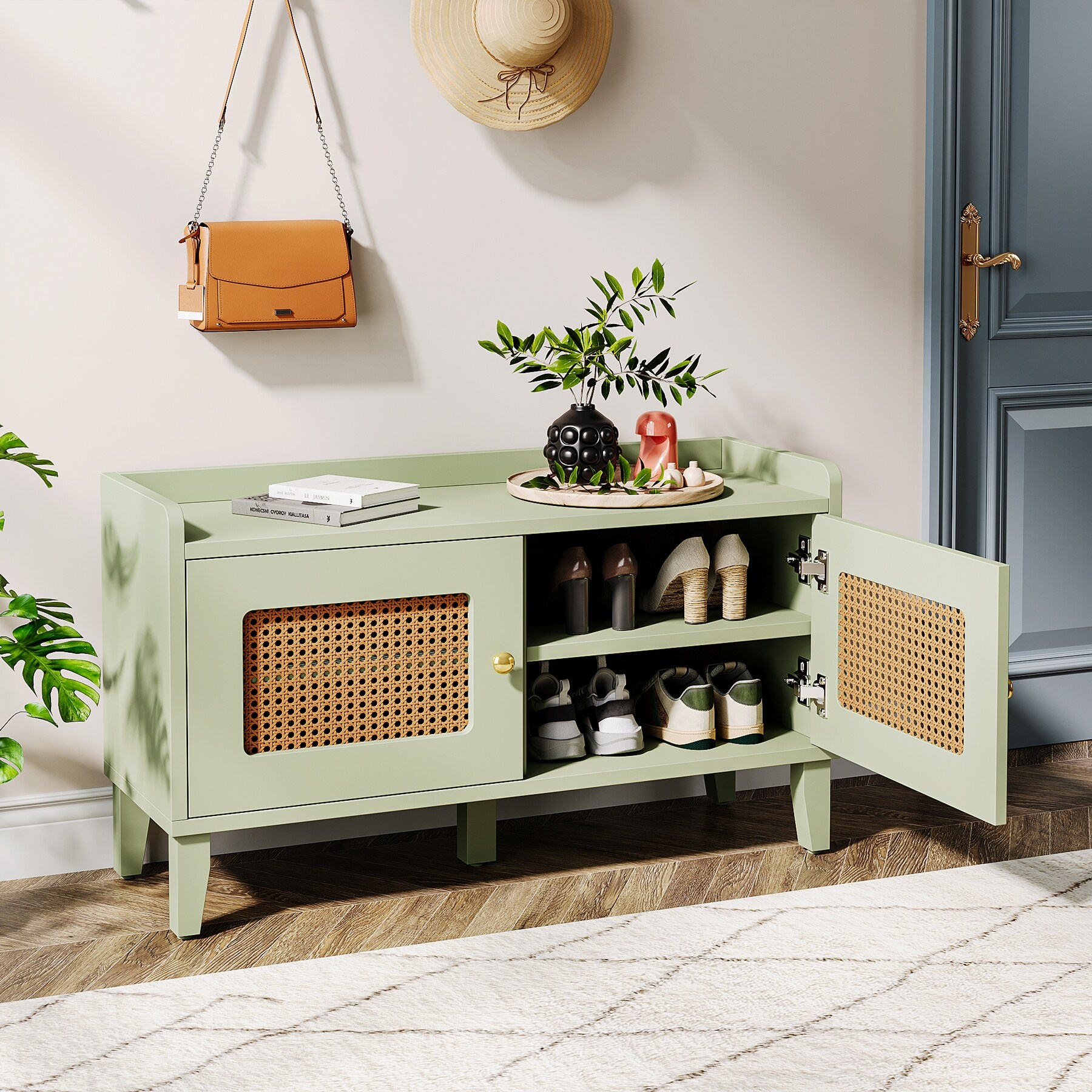 39.5-Inch-Wood-2-Door-Shoe-