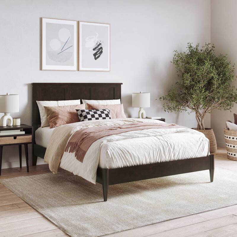 Charlotte Solid Wood Low Profile Platform Bed - Espresso - Full