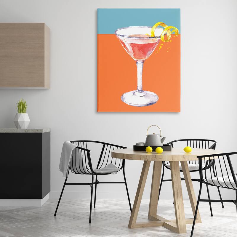 Stupell Cocktail on Blocked Hues Canvas Wall Art Design By Susan Jill