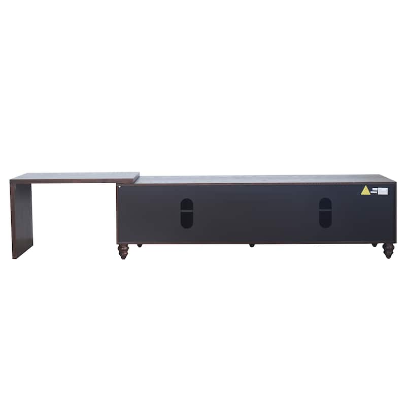 GDF Studio - Wexford 70"-90" Extendable Mid-Century TV Cabinet with Storage and Adjustable Shelves
