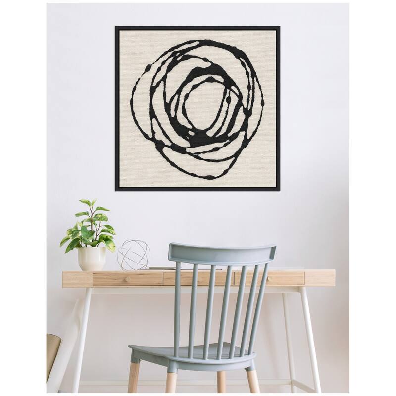 Kate and Laurel Sylvie Flowing Circle Abstract Framed Canvas by The Creative Bunch Studio