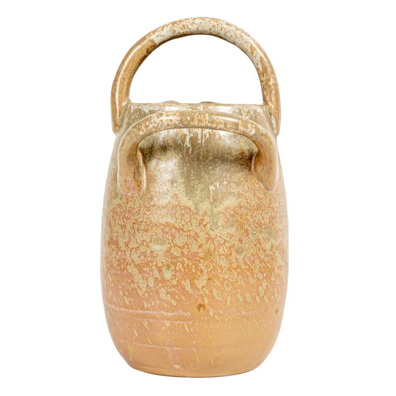 Stoneware Watering Pitcher with Handles - 7.3"L x 5.4"W x 10.0"H