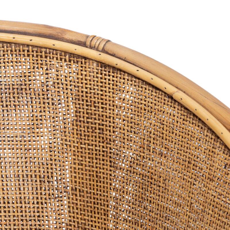 SAFAVIEH Adline Rattan Honey Brown Accent Chair with Cushion - 29.9" W x 25.6" L x 31.5" H - 30Wx26Dx32H