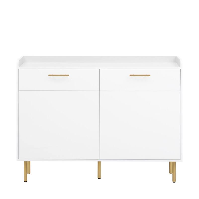 47.2 in. W Wooden Storage Cabinet with Drawers, Steel Pipe Table Legs