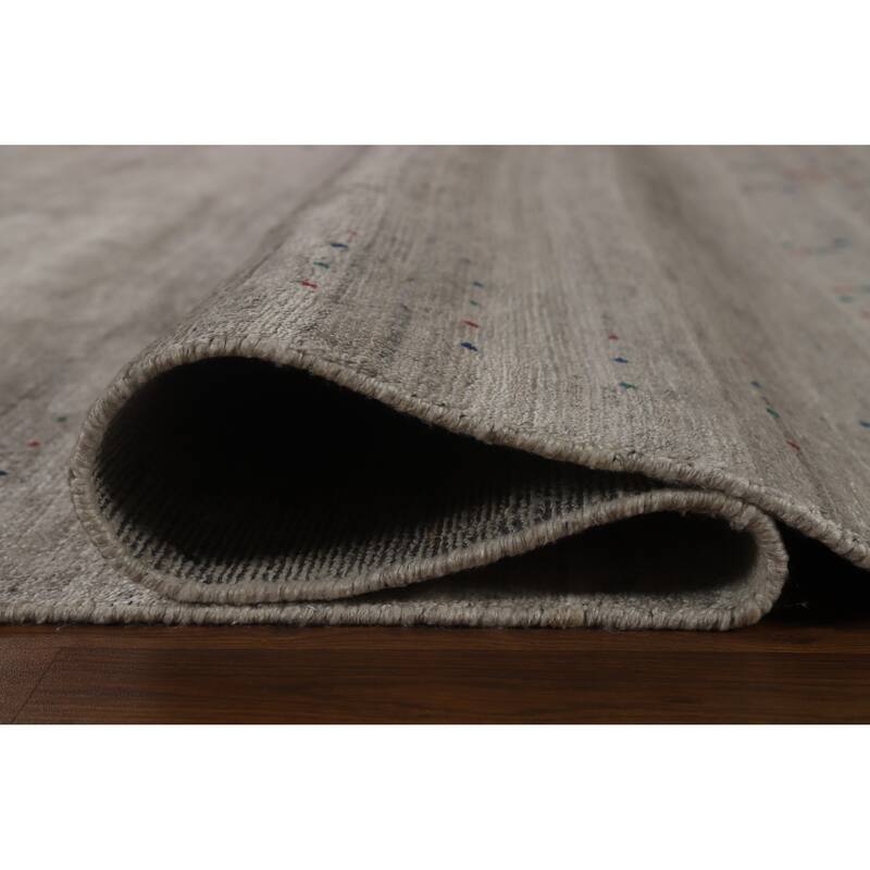 Hand Knotted Oriental 100% Wool Carpet Tribal Tribal Beige & Ivories Gabbeh Area Rug - 12' 2'' X 8' 11''