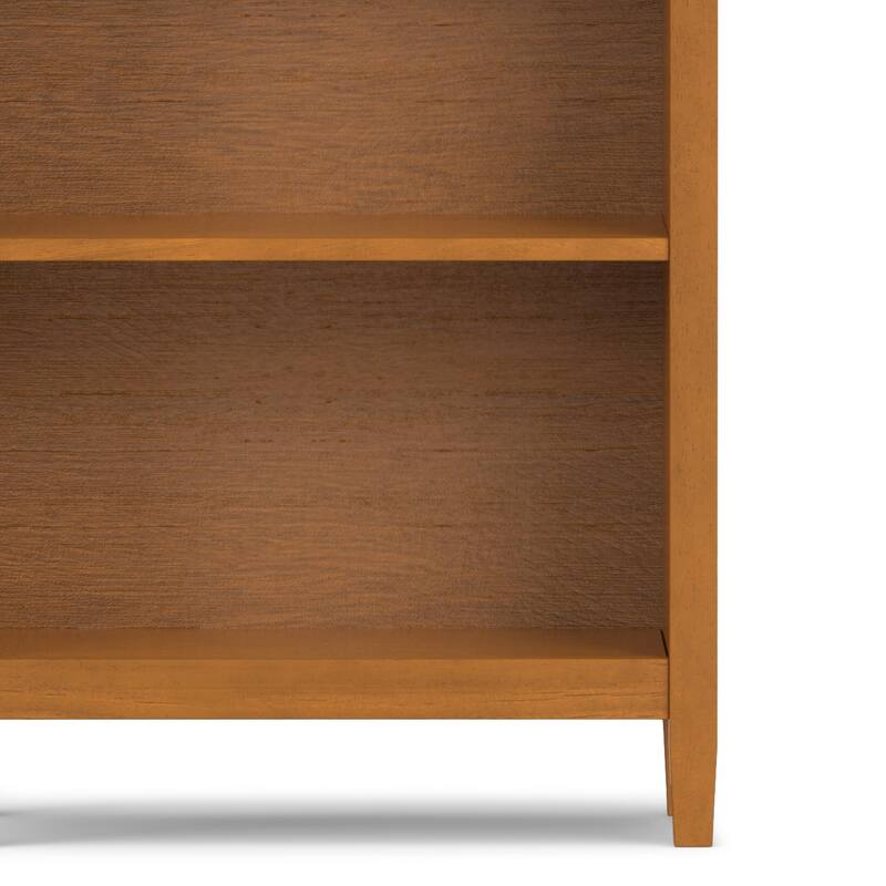 WYNDENHALL Norfolk SOLID WOOD 72 x 26 inch Transitional 5 Shelf Bookcase in Light Golden Brown - 14" D x 26" W x 72" H