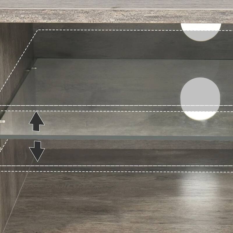 TV Stand with Storage Power Outlets & LED Lights For 60/65/70 Inch - 62 inches