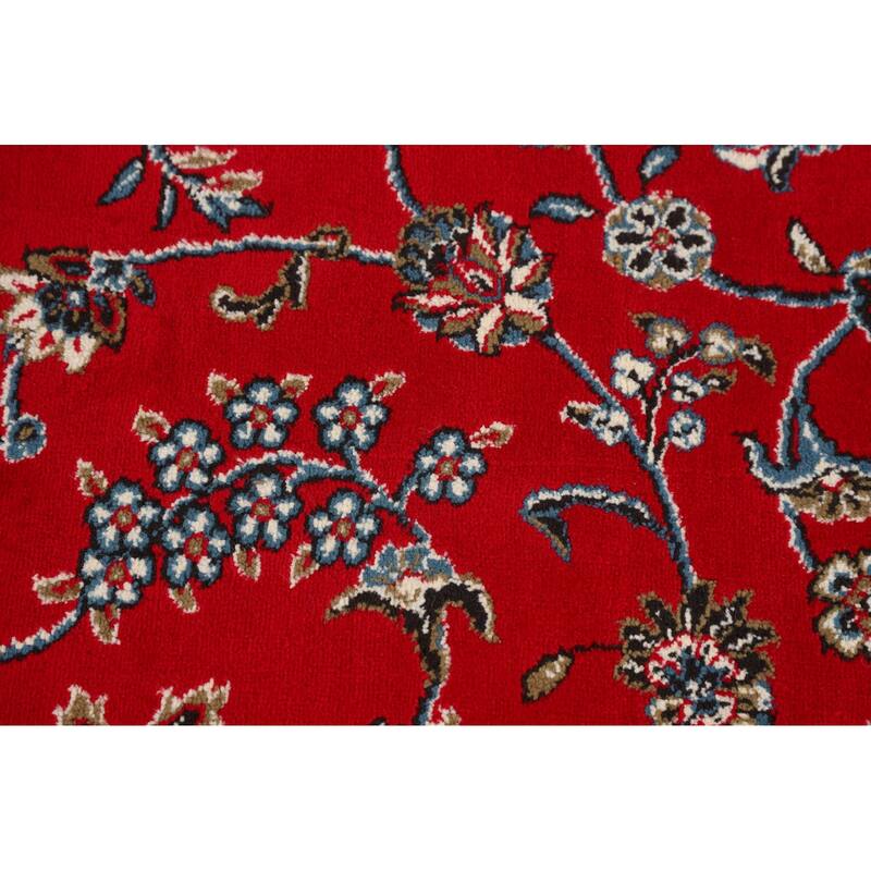 Traditional Red Kashan Turkish Area Rug Bedroom Machine-Made Carpet - 9'8" x 13'4"