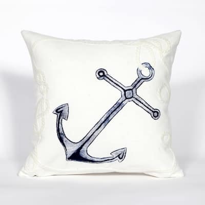 Liora Manne Visions II Marina Indoor/Outdoor Pillow White 20" Square
