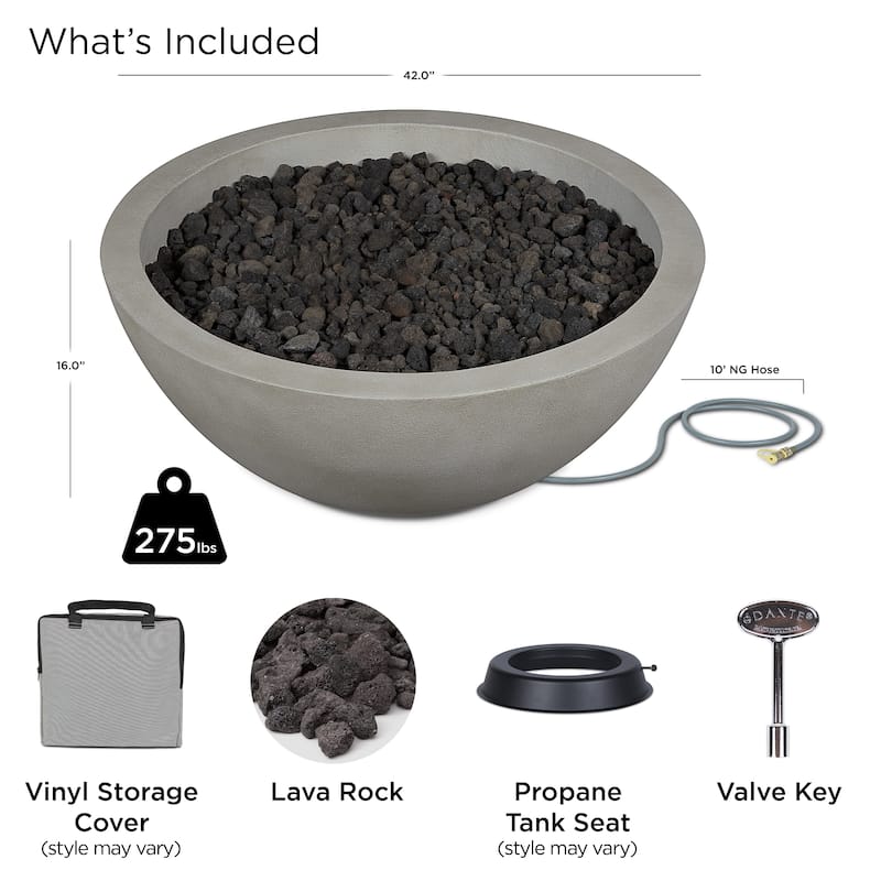 Alta Large Natural Gas Fire Bowl in Shade by Jensen Co