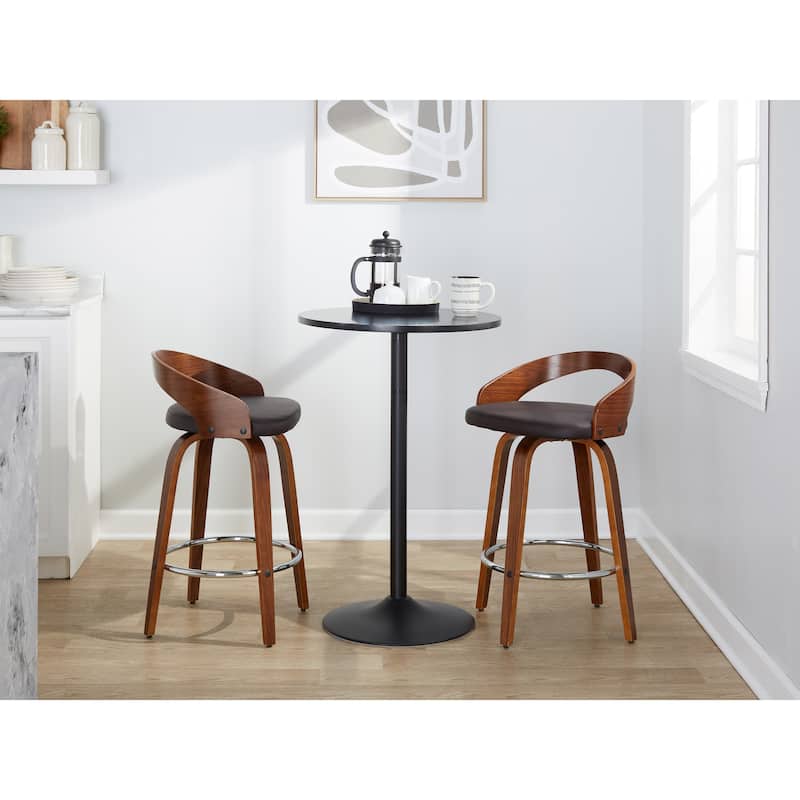 Carson Carrington Stavanger 26" Fixed-Height Counter Stool with Bent Wood Legs & Round Footrest (Set of 2)