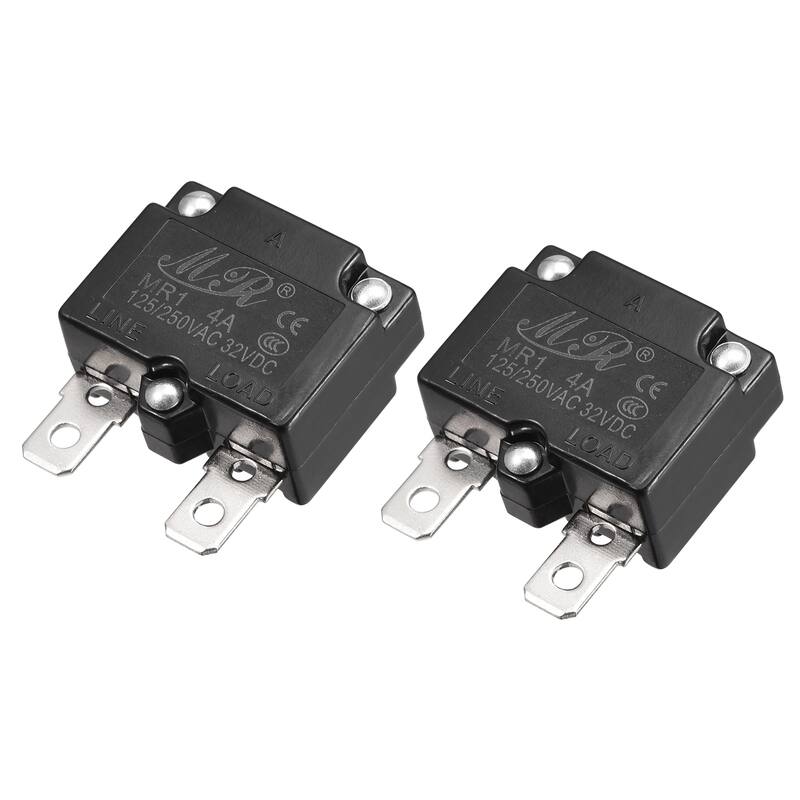 Circuit Overload Protector 4A AC125/250V Thermal Circuit Breaker 2pcs - Black