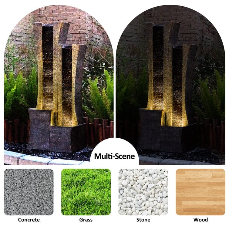 Resin Garden Fountain with Light