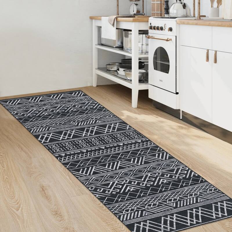 Garvee Boho Area Rug Moroccan Accent Rugs Geometric Distressed Carpet