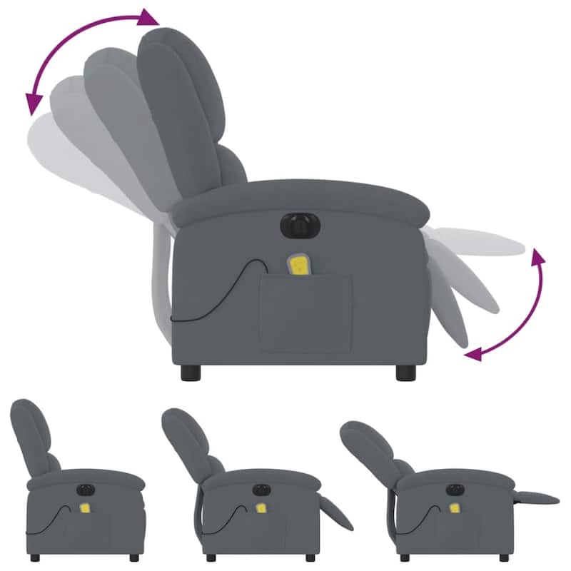 vidaXL Massage Recliner Chair Wingback Reclining Armchair for Elderly Velvet