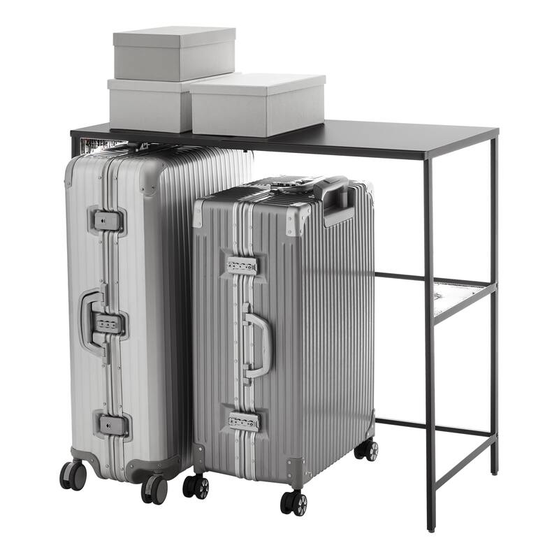 Yamazaki Home Expandable Suitcase Rack, Steel, Expandable - L 18.9 x W 36.22 x H 33.46 inches - Black