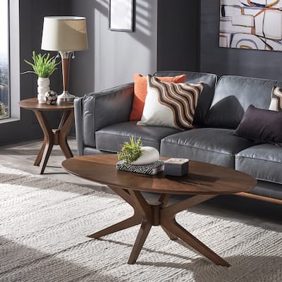 Rondo Mid-Century Walnut Finish Tables by iNSPIRE Q Modern
