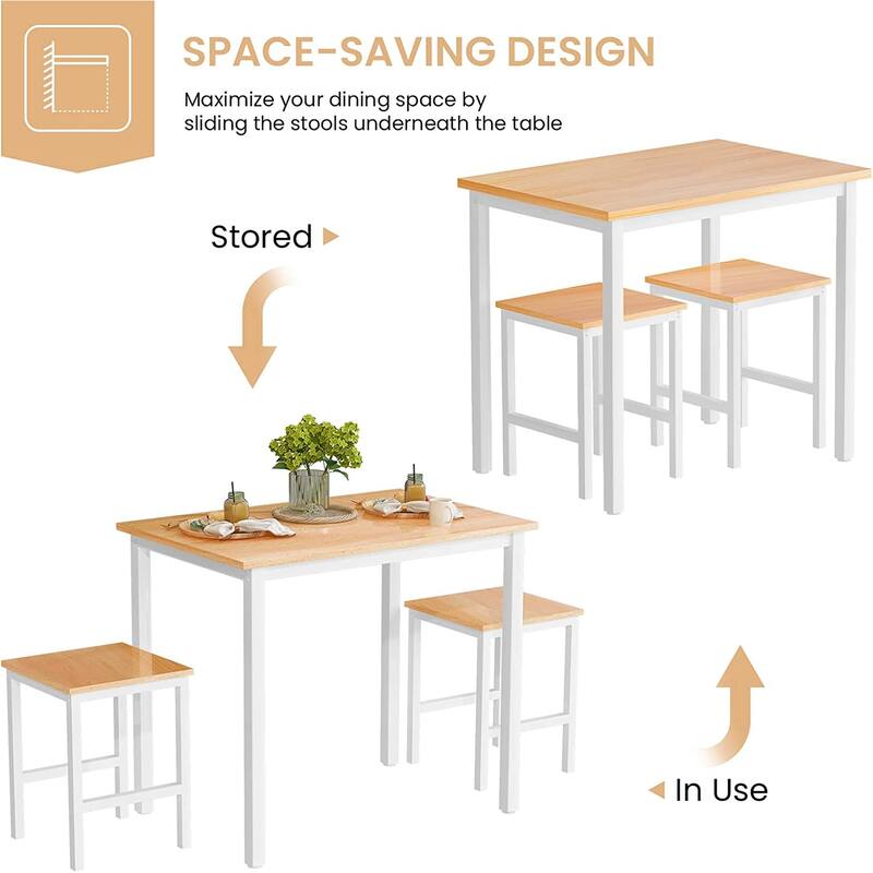 Small Dining Table Set for 2, Home Kitchen Furniture Perfect Choice, Compact and Durable, Easy Assembly