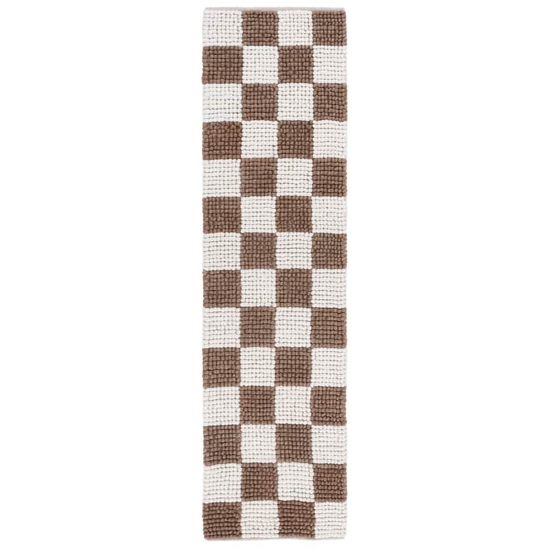SAFAVIEH Handmade Natura Feodora Farmhouse Wool Rug - 2'3" x 8' Runner - Brown/Ivory