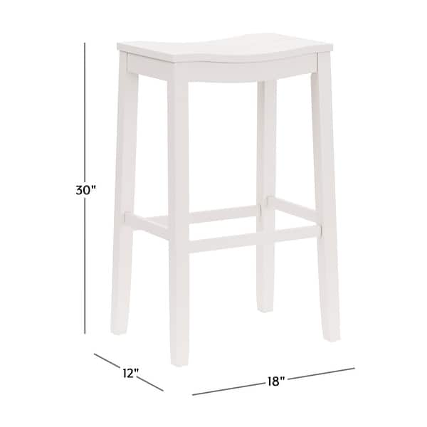 Hillsdale Fiddler Wood Backless Counter Height Stool, White - On Sale ...