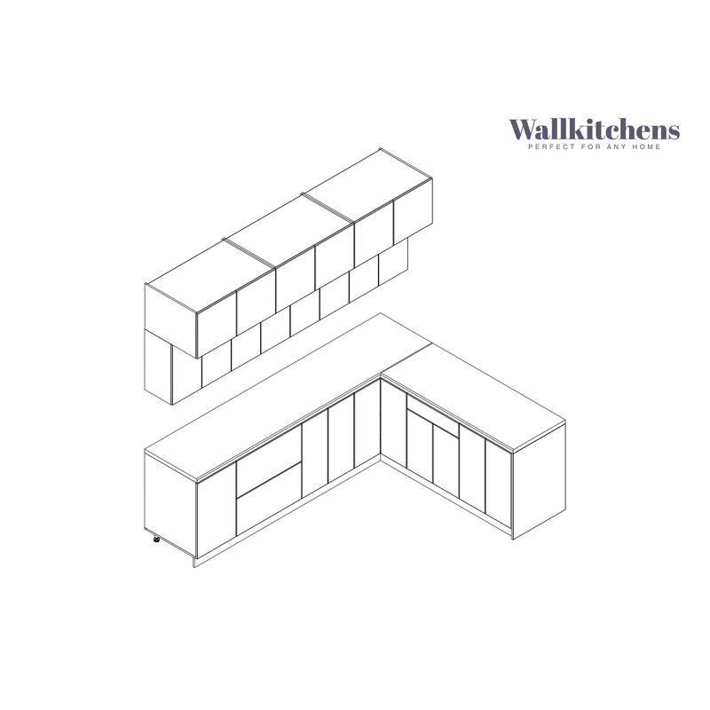 Kitchen Radiance Collection White Matte Color Base Size 9Ft Wide - 108x85