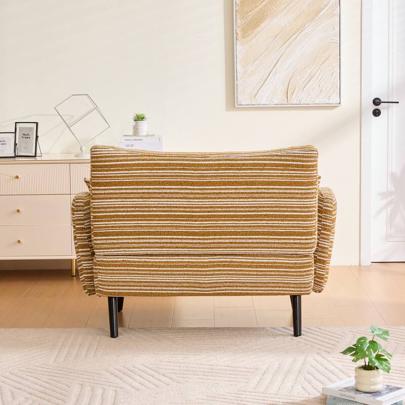 Modern 2-Seater Sofa Deep-Seated Sofa with Armrest Pillows & Side Storage Pockets, for Bedroom, Apartment