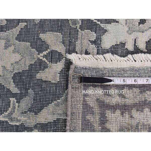 Shahbanu Rugs Anchor Gray, Hand Knotted, Oushak Influence, Silk with ...