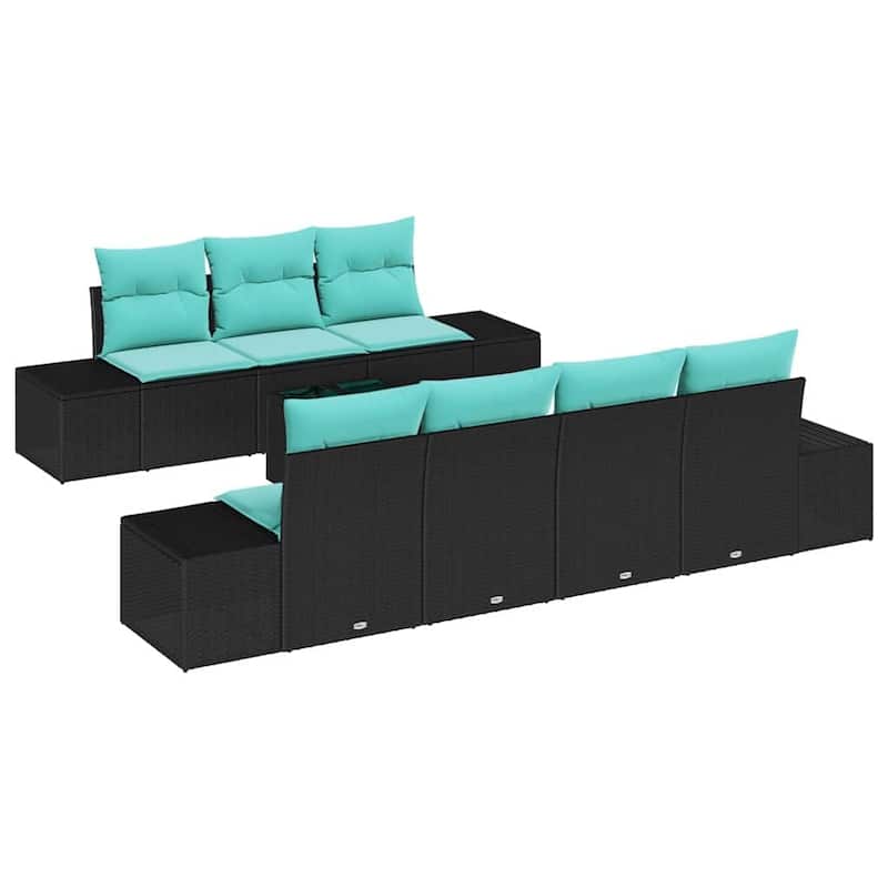 vidaXL 8 Piece Garden Sofa Set with Cushions - 115.7×24.4×27.2